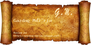 Gazdag Mária névjegykártya