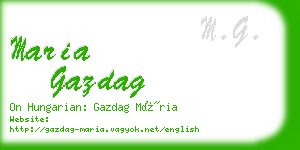 maria gazdag business card